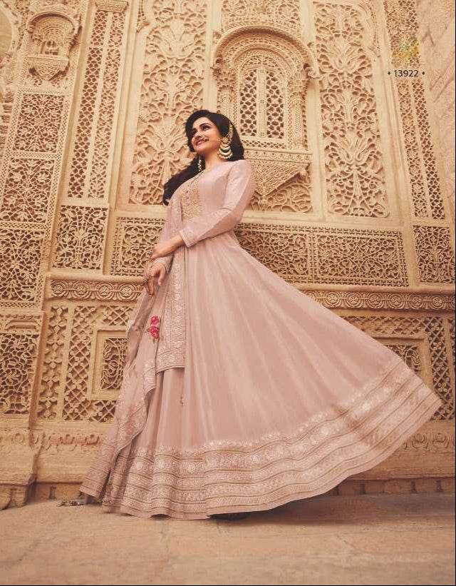 Silk Embroidery Gown With Dupatta - MYLUXURY LANE ENTERPRISE